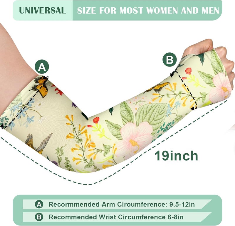 Mukum 4 Pairs Gardening Sleeves Anti-Slip Arm Protection with Thumb Hole Sun Sleeve Cooling Arm Sleeves for Women Men Outdoor - Image 3